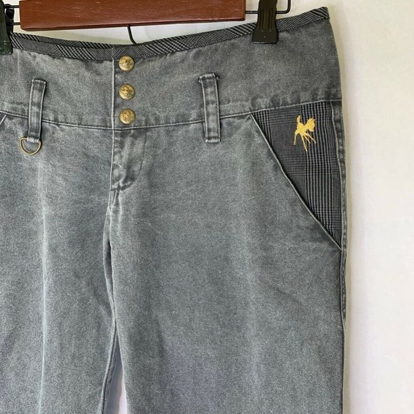 Gentle Fawn Womens Flare Jeans Gray Plaid Zipper 4 - Picture 2 of 7